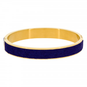 Bracelet Fausse Fourrure bleu finition dorée